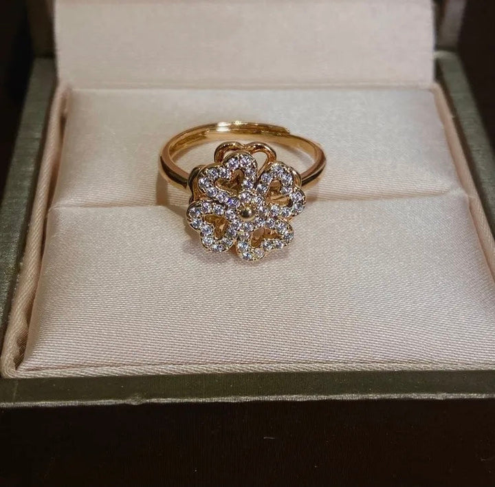 Revolving Four Leaf Clover Rings