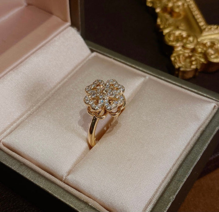 Revolving Four Leaf Clover Rings
