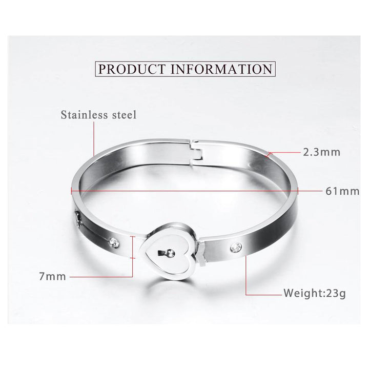 Heart Lock Bracelets and Key Necklace for Couples