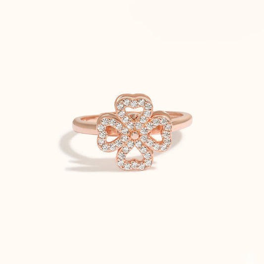 Revolving Four Leaf Clover Rings