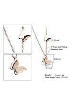 Classic Beautiful Double Butterfly Pendant Necklace