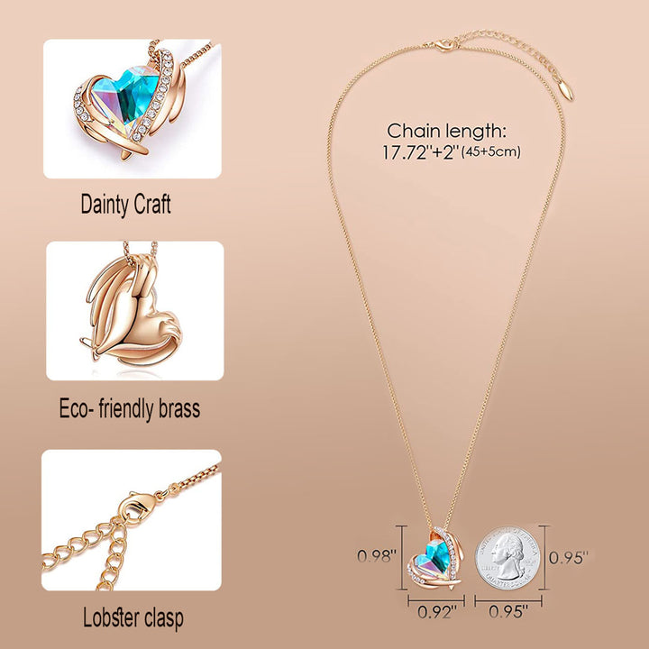 CDE Love Heart Crystal Pendant Necklaces