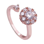 Lucky Cubic Zircon Open Rotating Finger Ring